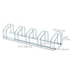 5-Bike Bicycle Floor Parking Rack Cycling Storage Stand Ground Mount Garage Organizer for Indoor and Outdoor Use Silver