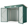 8 x 4FT Galvanized Garden Storage Shed, Metal Outdoor Shed with Double Doors and 2 Vents