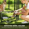 8' x 4' x 6' Outdoor Dog Kennel, Dog Kennel Outside Run with 360° Rotating Bowls, Waterproof & UV Resistant Cover, Silver