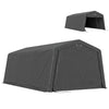 12' x 20' Portable Garage, Heavy Duty Carport Canopy with Ventilation Windows and Large Roll-up Door, Dark Grey