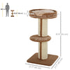 Cat Tree Kitty Tower with Sisal Mat Scratching Post, Cat Bed, Cushion, Perch, 18