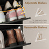 Narrow Shoe Storage Cabinet with 2 Flip Drawers, Slim Shoe Cabinet for 15-20 Pairs, Black Wood Grain