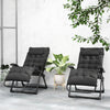 Folding Garden Chairs Set of 2, Reclining Zero Gravity Chair, Sun Lounger with Cushion and Headrest, Black