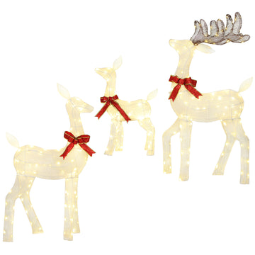 3 Piece Lighted Christmas Reindeer Family, 55