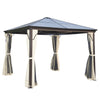 10' x 12' Hardtop Gazebo Canopy with Polycarbonate Roof, Aluminum Frame, Netting, Curtains and Ceiling Hook