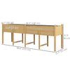 Wooden Raised Garden Bed Planter, Large Elevated Planter Box with Legs, Bed Liner and Drain Holes, 7.4' x 1.8' x 2.6'