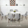Upholstered Dining Chairs Set of 6, Velvet Accent Chair with Back and Wood-grain Steel Leg for Kitchen
