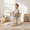 Qaba Rocking Horse, 2 in 1 Ride on Horse with Removable Fence, No-Tip Design, Gift for Toddlers 1.5-3 Years, White
