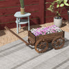 Raised Garden Bed, Wooden Wagon Planter Boxes with Drainage Holes, for Vegetables Flowers Herbs, Carbonized