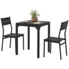 Dining Table Set for 2, 3 Piece Kitchen Table and Chairs with Metal Legs for Small Spaces, Black
