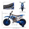 Kids Dirt Bike Battery-Powered Ride-On Electric Motorcycle with Charging 12V Battery, Training Wheels Blue
