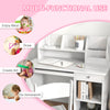 Qaba Kids Desk and Chair Set for 5-8 Year Old with Storage, Study Table and Chair for Children, White