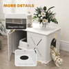 Hidden Cat Litter Box Enclosure with Double Doors, Hole, Pet House Side End Table, 31.5