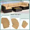 Outdoor 14pc Patio Rattan Sofa Set Cushion Polyester Cover Replacement Set - No Cushion Included Beige | Canada