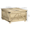 Farmhouse Coffee Table, Square Center Table with Flip-top Lids, Hidden Storage Compartment and Wooden Legs