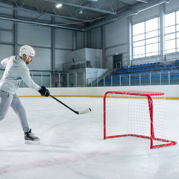 Soozier 3' x 2' Mini Hockey Goal, Easy Setup Hockey Net with Metal Frame, Lightweight & Portable
