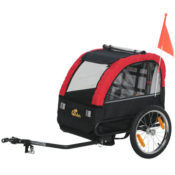 Qaba Bike Trailer for Kids, Baby Bicycle Trailer with 5-Point Harness, 16