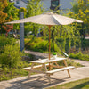 Wood Picnic Table, Camping Table and Bench Set with Umbrella Hole for Outdoor, Garden, Patio, Backyard