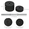 Soozier 66 lbs Adjustable Dumbbells Weight Set Dumbbell Hand Weight Barbell for Body Fitness Lifting Training for Home Office Gym, Black