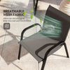 4 Pieces Outdoor Furniture Set with 2 Stackable Chairs, Loveseat, Patio Conversation Set with Glass Coffee Table, Black