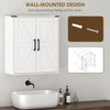 Bathroom Wall Cabinet, Wall Mounted Medicine Cabinet with Barn Doors and Adjustable Shelves, Over The Toilet, White