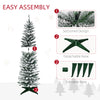 5ft Tall Pencil Artificial Christmas Tree, Holiday Décor with Snow Flocked Branches
