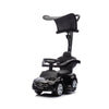 Qaba 3 in 1 Toddler Push Car Licensed Mercedes-Benz with Push Handle, Canopy, Guardrails, Horn, Music for 18-36 Months, Black