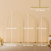 Wedding Arch, 7/6.5/6 ft Metal Balloon Arch Backdrop Stand Set of 3 for Birthday Party, Bridal Shower, Graduation, Ceremony, Banquet Decorations, Gold