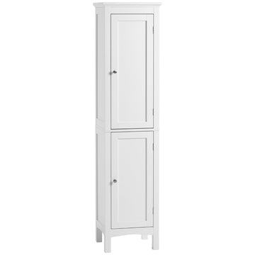 Tall Bathroom Cabinet, Freestanding Storage Organizer with Adjustable Shelves and Cupboards, 15