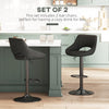Swivel Bar Stools Set of 2, Linen Upholstered Counter Height Barstools with Round Metal Base
