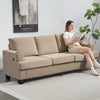 3 Seater Sofa with USB Ports & Cup Holders, Chenille-Feel Upholstered Couch for Living Room