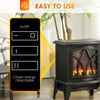 Electric Fireplace Heater, Freestanding Fireplace Stove with Realistic Flame and Overheat Protection, 750W/1500W, Black