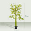 4FT Artificial Bamboo Tree Set of 2, Faux Decorative Plant in Nursery Pot for Indoor Decor