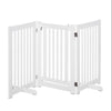 Free Standing Wood Pet Gate Indoor Dog Barrier 3 Panel Folding Z Shape Doorway