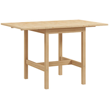 Solid Wood Kitchen Table, Farmhouse Drop Leaf Tables for Small Spaces, Folding Dining Table, for Up to 4 People, White