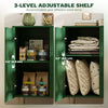 Modern Kitchen Storage Cabinet, Sideboard Buffet Cabinet w/ 3 Drawers and Adjustable Shelves for Kitchen Hallway, Dark Green
