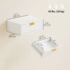 Modern Floating Nightstands Set of 2, Wall Mounted Bedside Tables with Wave Drawer White