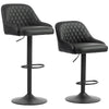 Bar Stools Adjustable Swivel Kitchen Chairs with Backrest Set of 2 for Kitchen Island Black