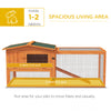 Wooden Rabbit Hutch Guinea Pig House with Removable Tray, Openable Roof, Trough, Run for Tortoises and Ferrets, Orange