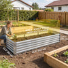 8 x 2.6 x 1.5ft Galvanized Raised Garden Bed, Reinforced Outdoor Planter Box with Open Bottom, Silver