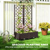 Raised Garden Bed with Trellis, Plastic Raised Flower Bed with Drainage Holes and Drain Plugs