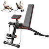 Soozier Foldable Press Bench Adjustable Dumbbell, Weight Training Bench Exercises Gym Chair, Black & Red