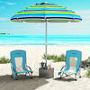 Set of 2 Folding Beach Chairs with Mesh Back, Carry Bag and Cup Holder for Outdoor Camping Lawn, 27.6