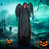 6.4' Life Size Winged Grim Reaper Outdoor Halloween Decoration Animatronic, Animated Prop w/ Light Up Eyes