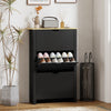 Shoe Storage Cabinet with 3 Flip Drawers and Adjustable Shelves for 18 Pairs of Shoes, Black