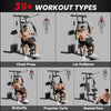Soozier Multifunction Home Power Exercise Gym System Weight Training Exercise Workout Station Fitness Strength Machine for Whole Body Training