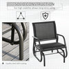 Patio Glider Set of 2 Outdoor Glider Chair with Breathable Mesh Seat & Backrest, Armrests and Metal Frame, Black