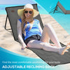 Set of 2 Foldable Lounge Chairs with Carry Bag, Adjustable Backrest, Grey