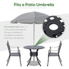 33-Inch Roud Patio Dining Table with Umbrella Hole, Cast Aluminum Garden Table, All Weather Patio Bisto Table, for Lawn, Garden, Outside, Black