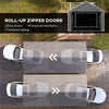 12 x 20ft Carport with 2 Roll-Up Doors, 4 Windows, Portable Garage with Removable Sidewalls for Car, Truck